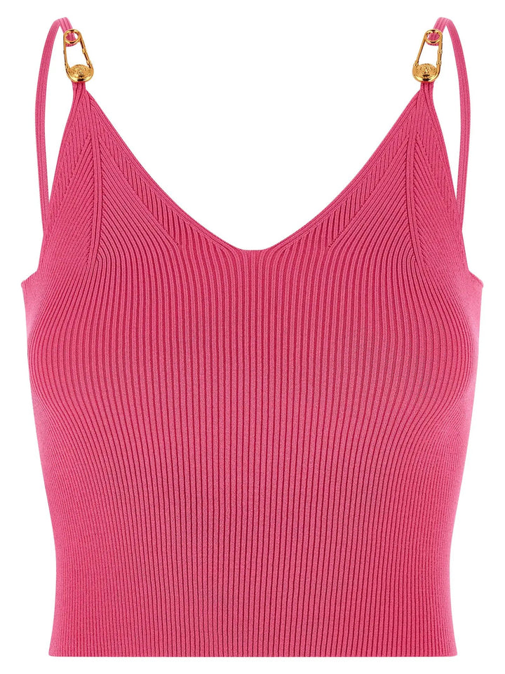 Versace Fuchsia Viscose Sleeveles T-Shirt