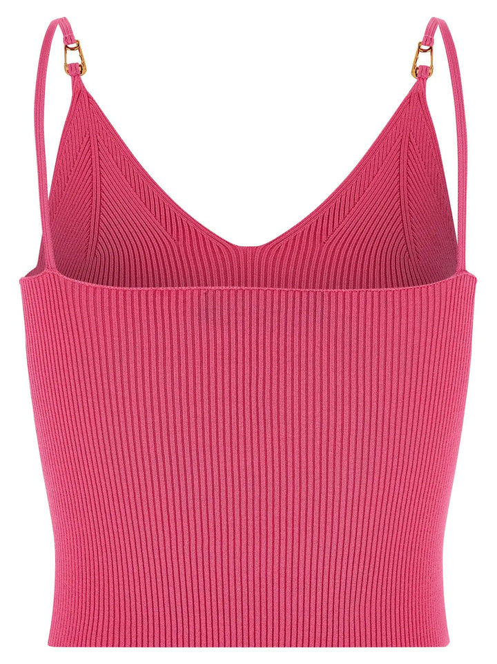 Versace Fuchsia Viscose Sleeveles T-Shirt