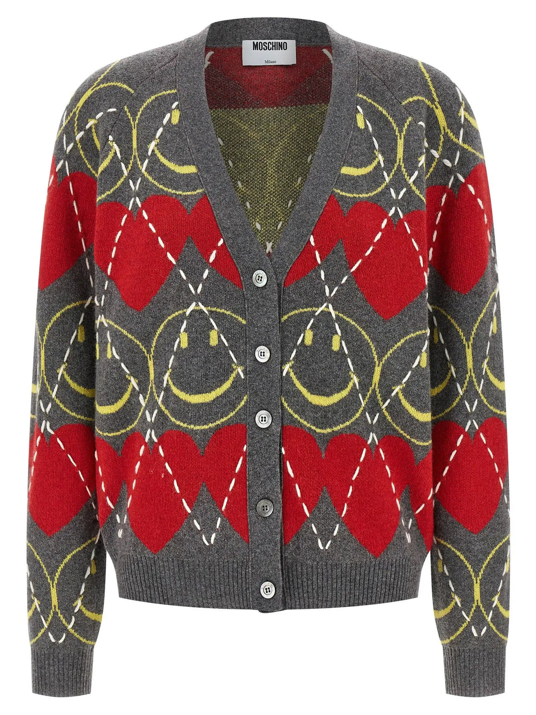 Moschino Multicolor Wool Cardigan