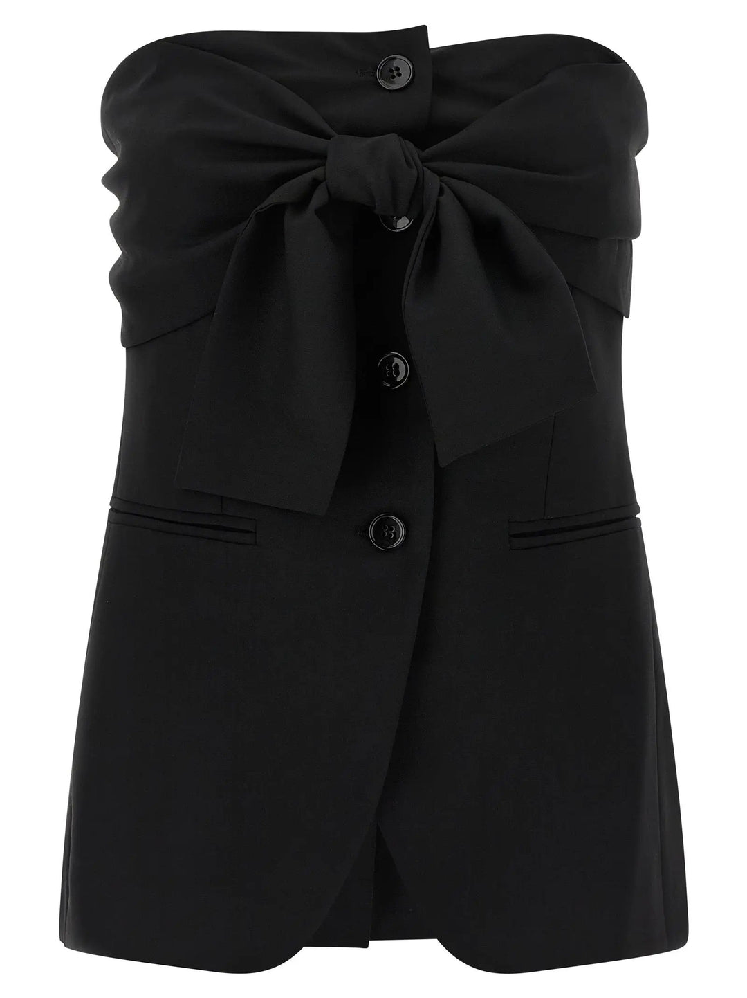 Max Mara Black Virgin Wool Tank Tops