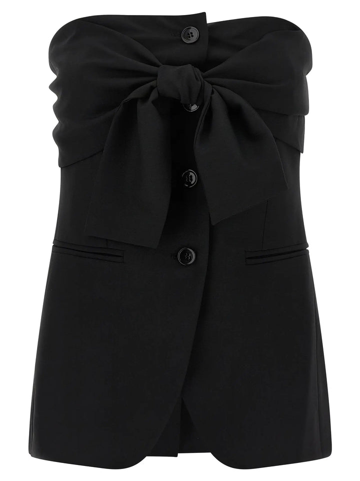 Max Mara Black Virgin Wool Tank Tops
