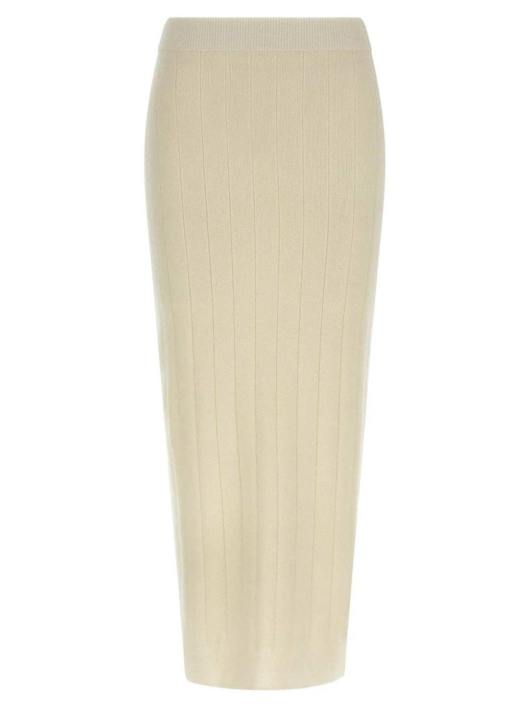 Max Mara White Cashmere Midi Skirt