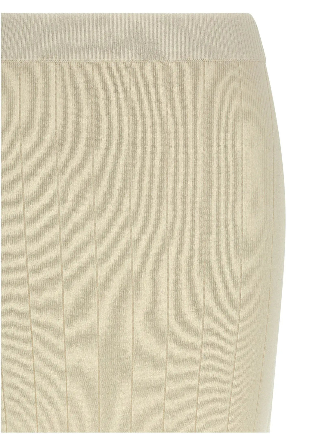 Max Mara White Cashmere Midi Skirt