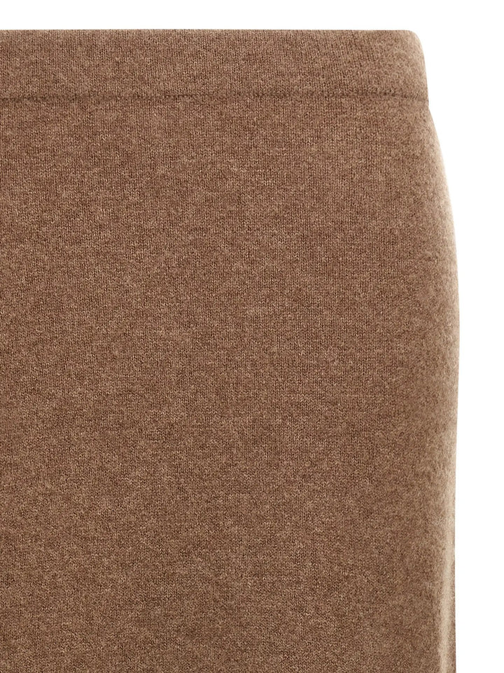 Max Mara Gray Cashmere Midi Skirt