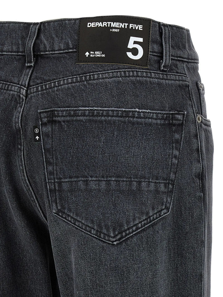 Department 5 Black Cotton Straight-Leg Jeans