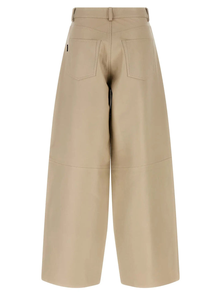 Haikure Beige Leather Pants