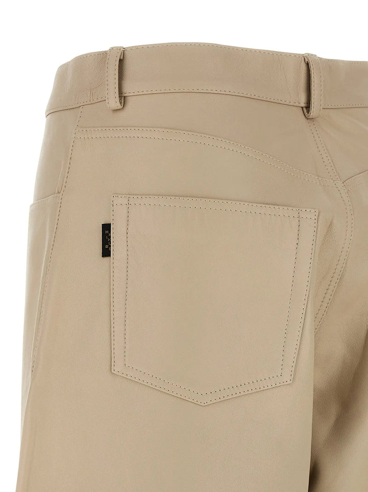 Haikure Beige Leather Pants