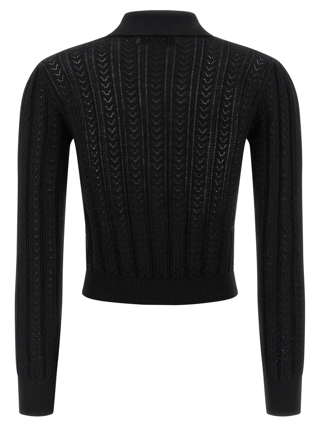 Alessandra Rich Black Cotton Cardigan