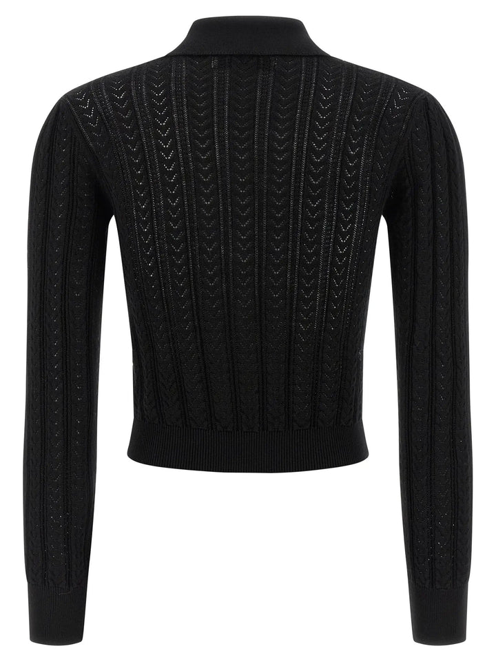 Alessandra Rich Black Cotton Cardigan