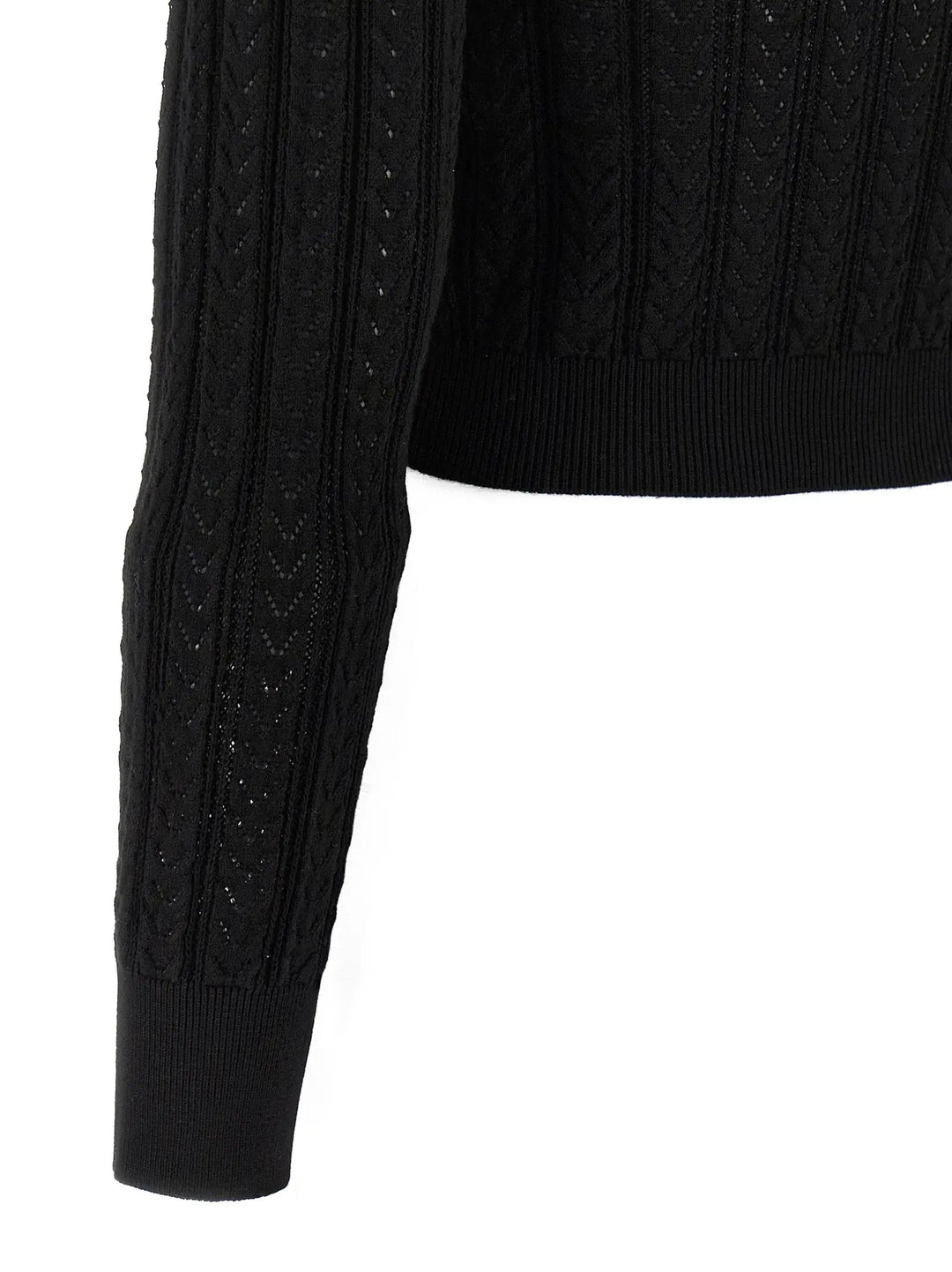 Alessandra Rich Black Cotton Cardigan