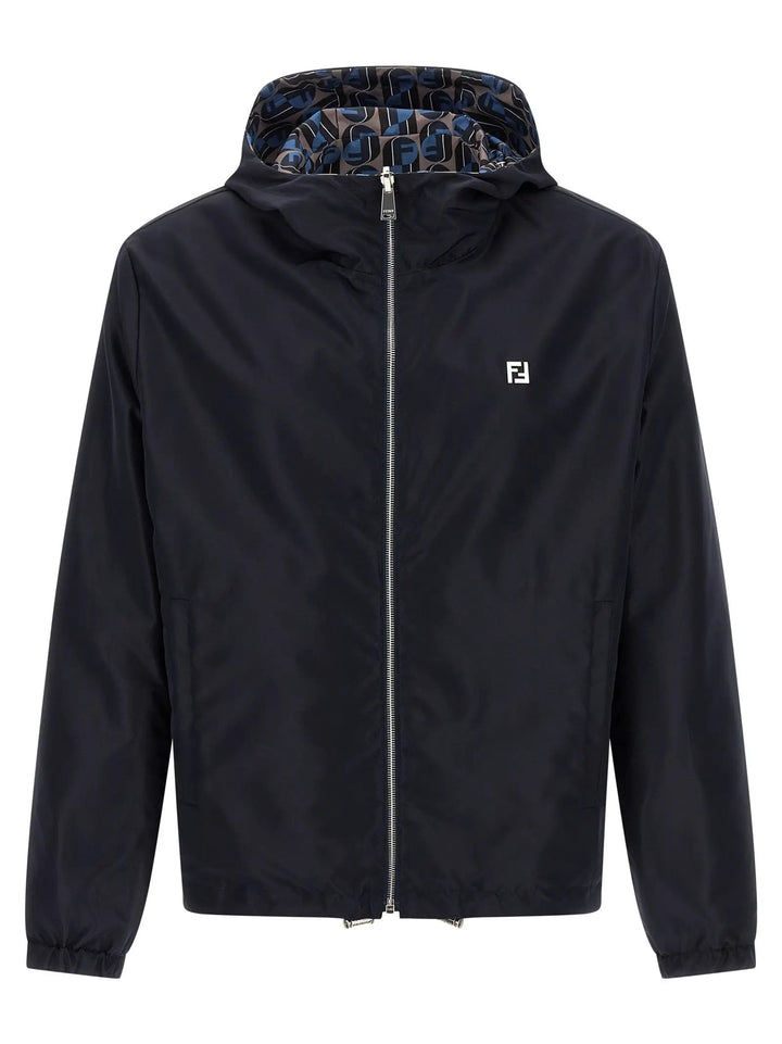 Fendi Blue Polyester Shell Jacket