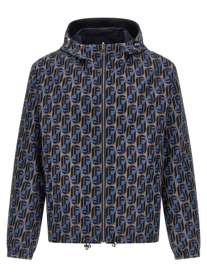 Fendi Blue Polyester Shell Jacket