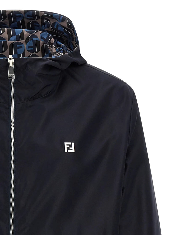 Fendi Blue Polyester Shell Jacket
