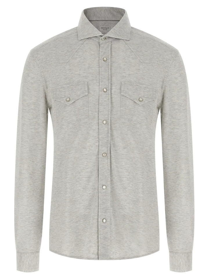 Brunello Cucinelli Gray Cotton Blouse
