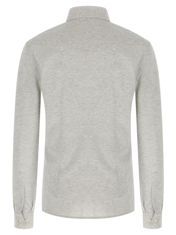 Brunello Cucinelli Gray Cotton Blouse