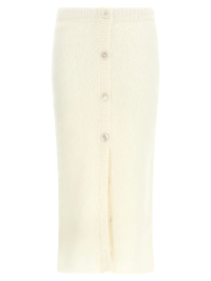 Alessandra Rich White Other Fibres Midi Skirt