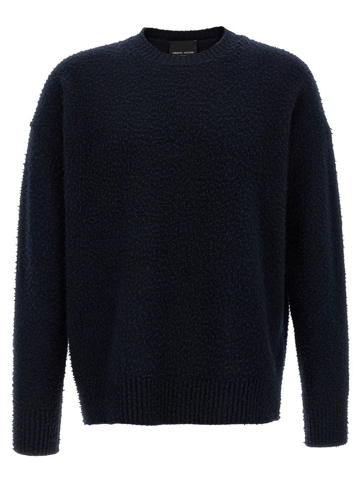 Roberto Collina Blue Merino Wool Cardigan