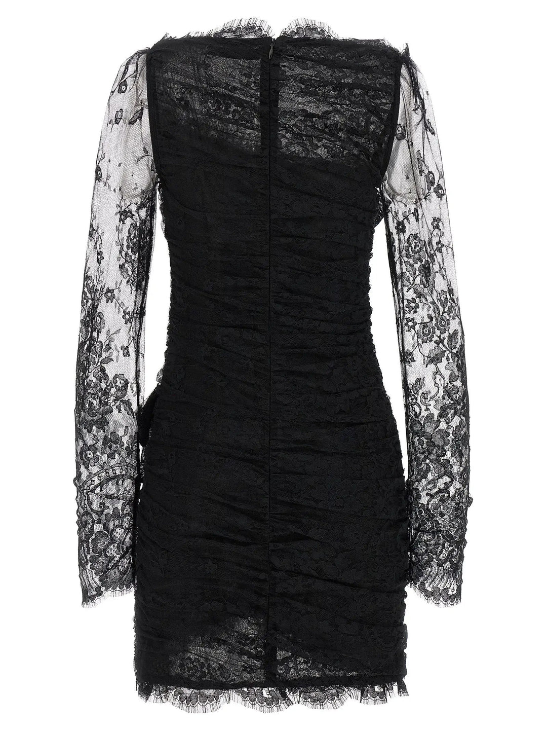 Alessandra Rich Black Organic Cotton Short Dress