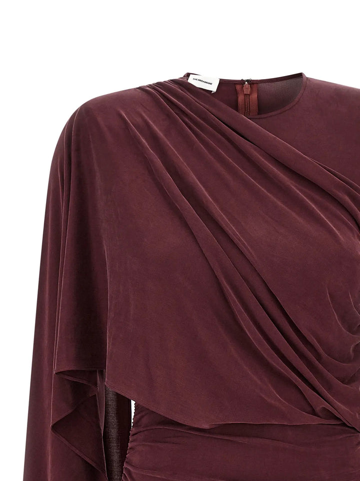 The Andamane Bordeaux Copper Short Dress