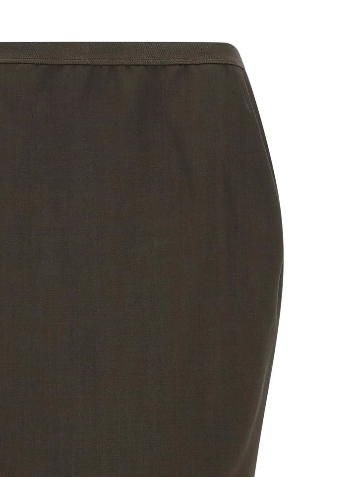 Rick Owens Gray Wool Mini Skirt