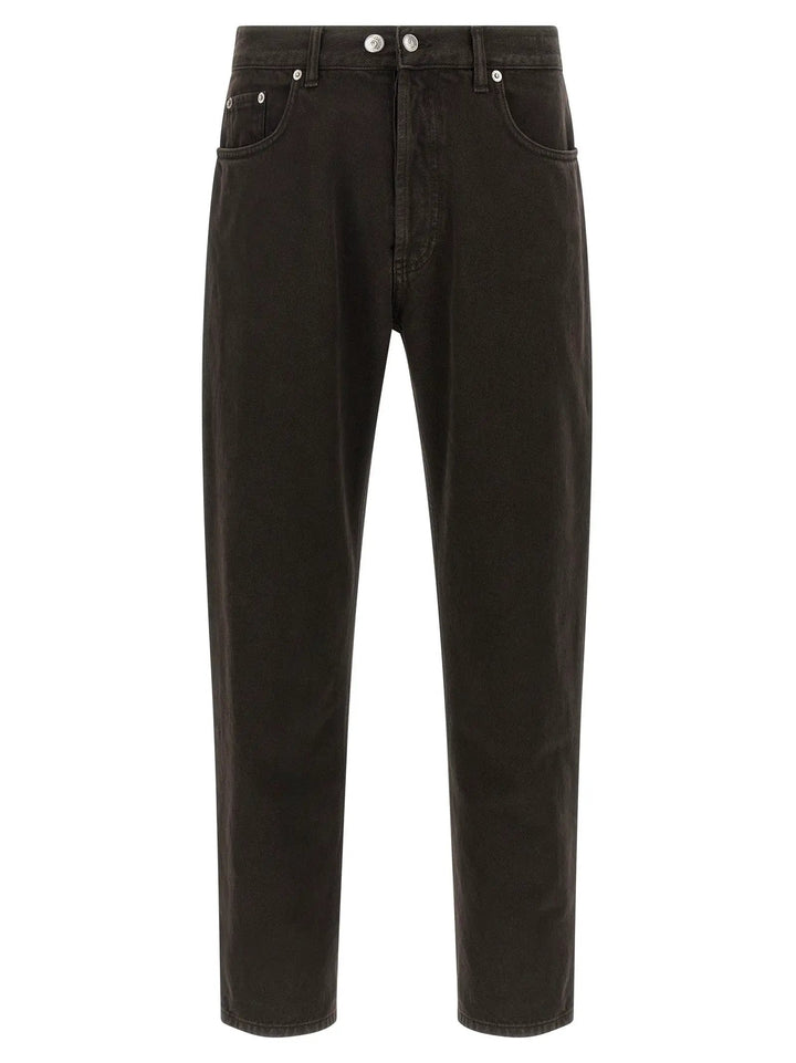 Department 5 Black Cotton Tapered Jeans