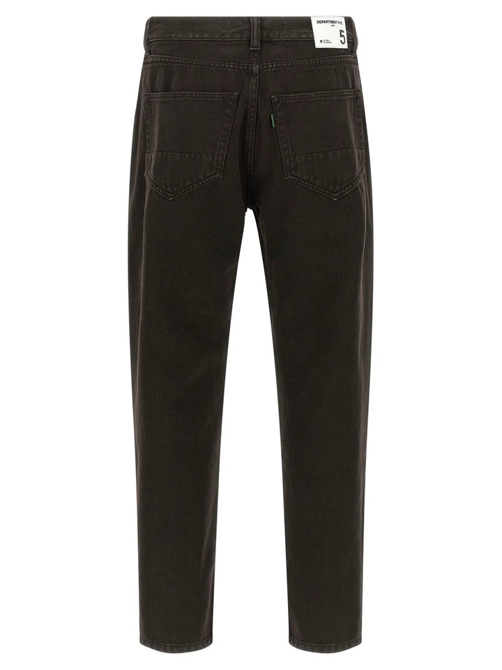 Department 5 Black Cotton Tapered Jeans