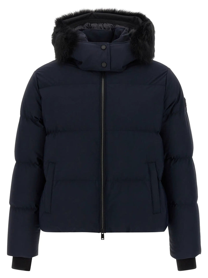 Moose Knuckles Blue Nylon Full-Length Jacket