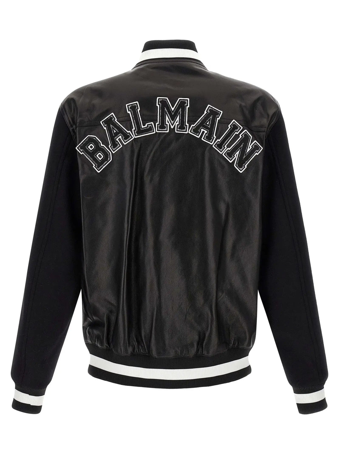 Balmain Bicolor Lamb Leather Leather Jacket