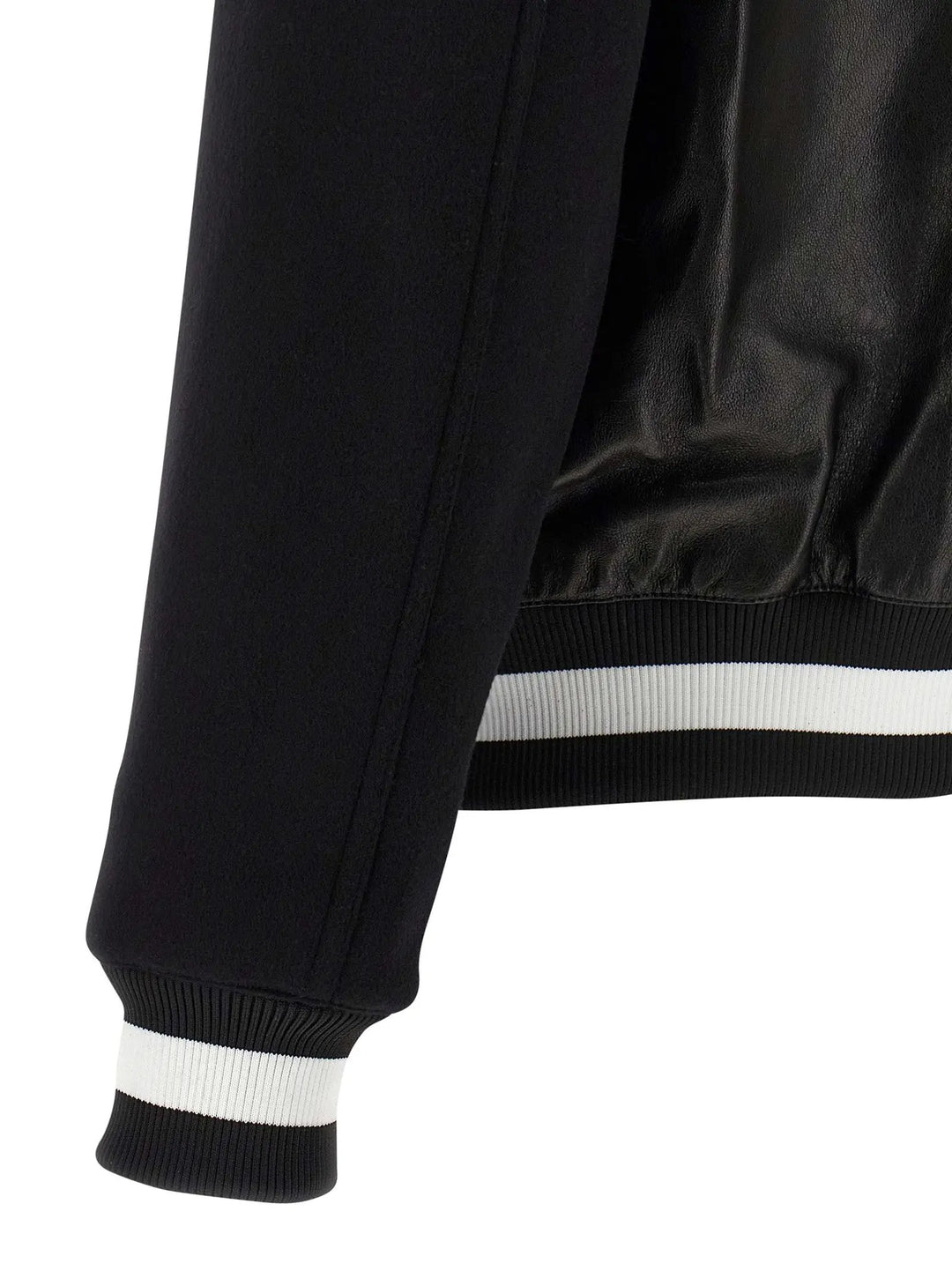 Balmain Bicolor Lamb Leather Leather Jacket