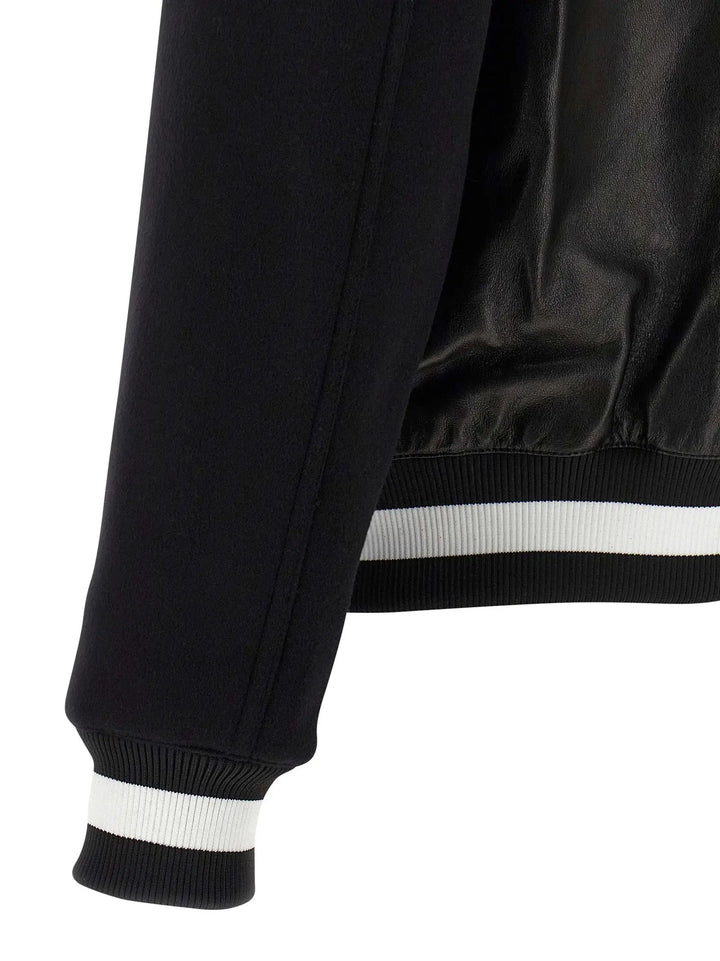 Balmain Bicolor Lamb Leather Leather Jacket