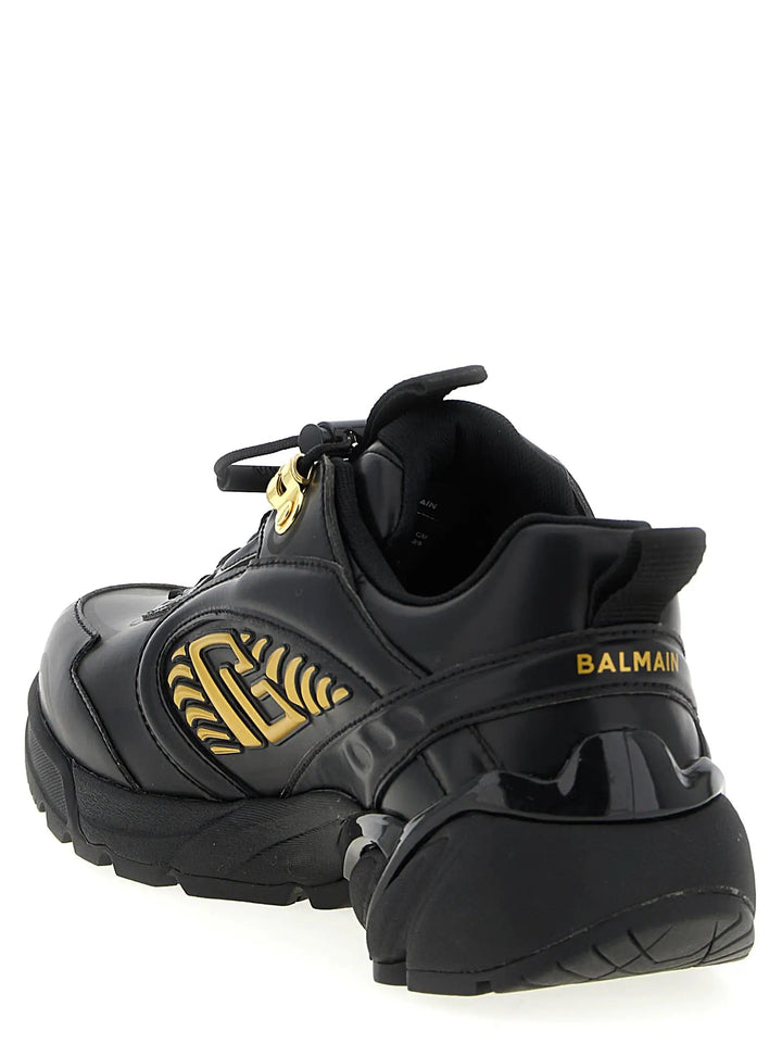 Balmain Black Nylon Athletic Sneakers