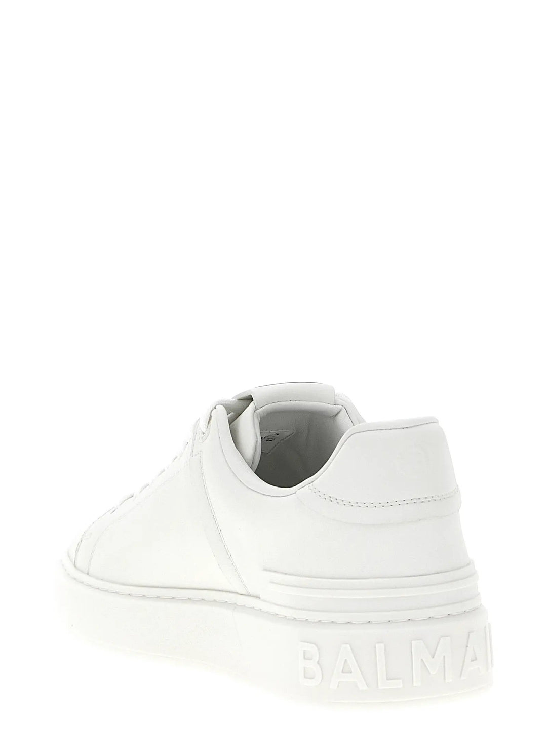 Balmain White Calfskin Low Top Sneakers