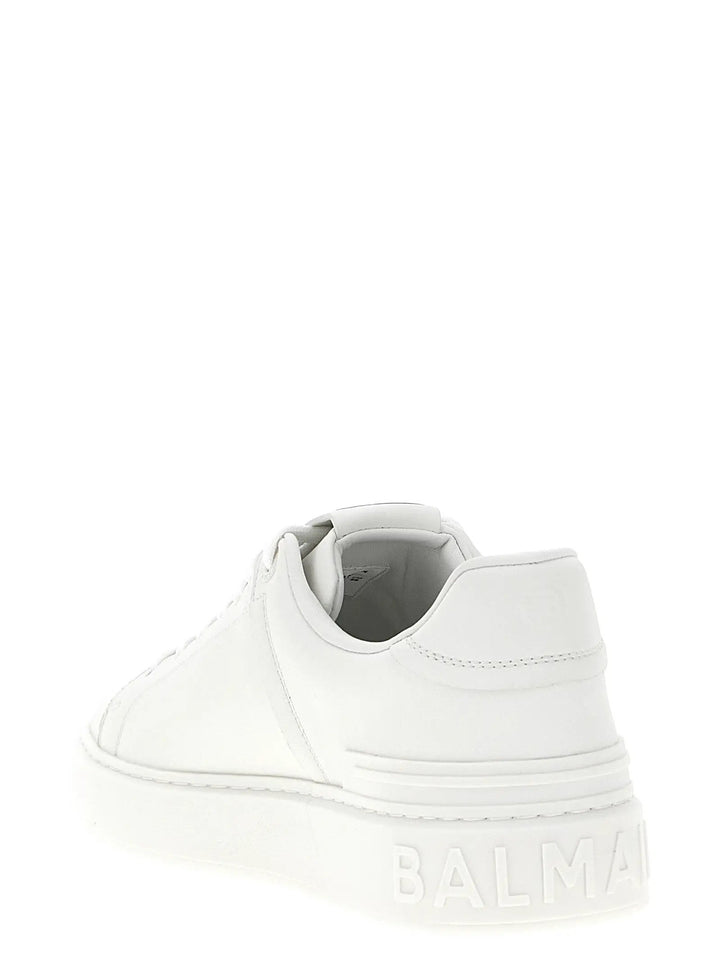 Balmain White Calfskin Low Top Sneakers