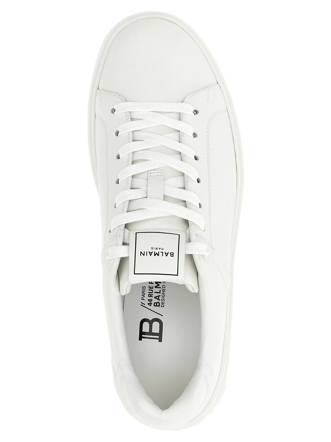 Balmain White Calfskin Low Top Sneakers