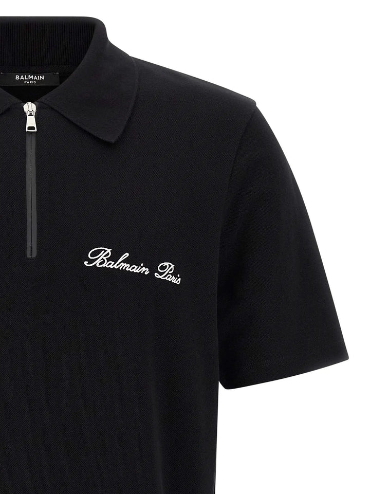 Balmain Bicolor Cotton Polo Shirt