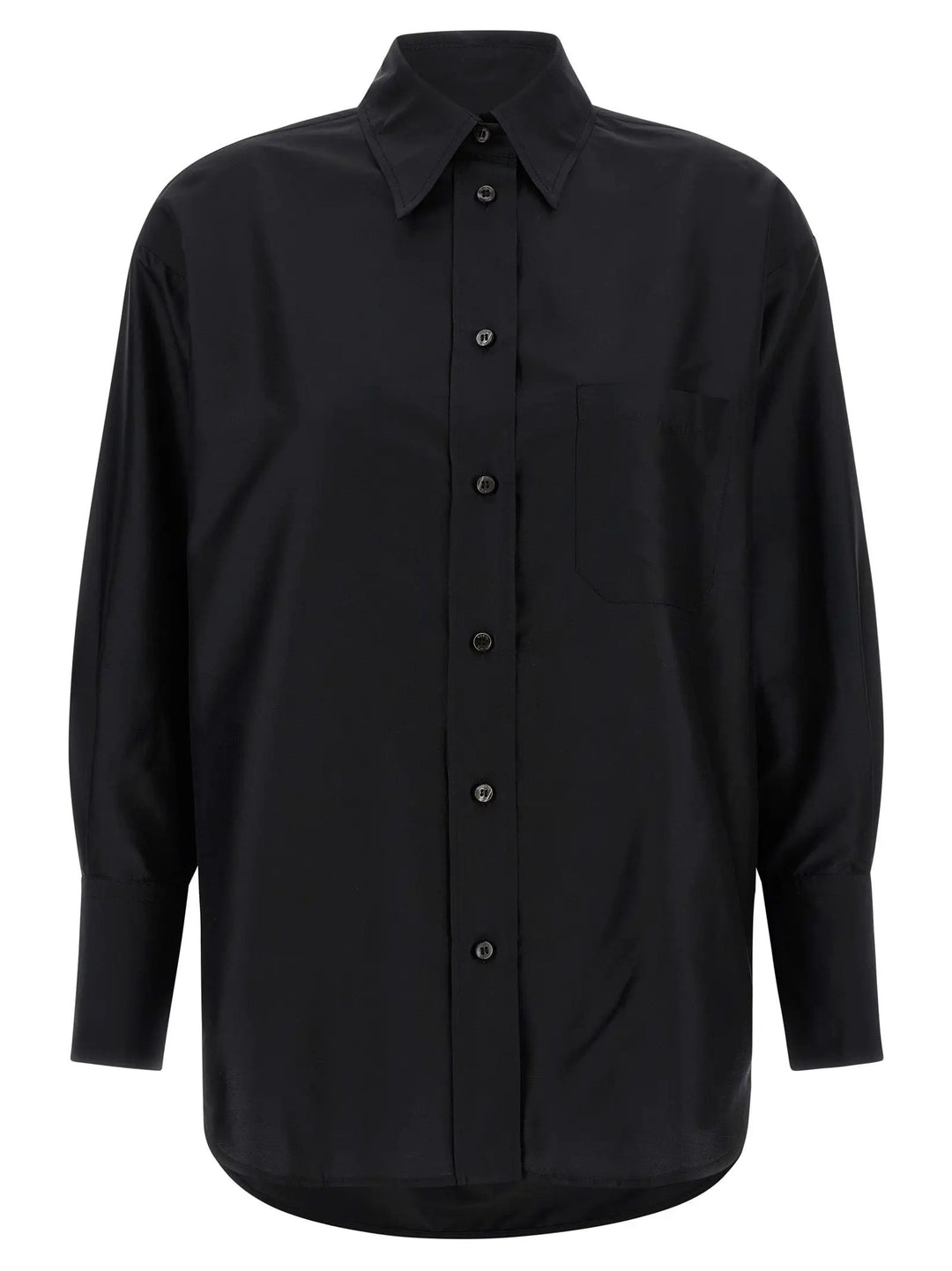 Alberto Biani Black Silk Blouse