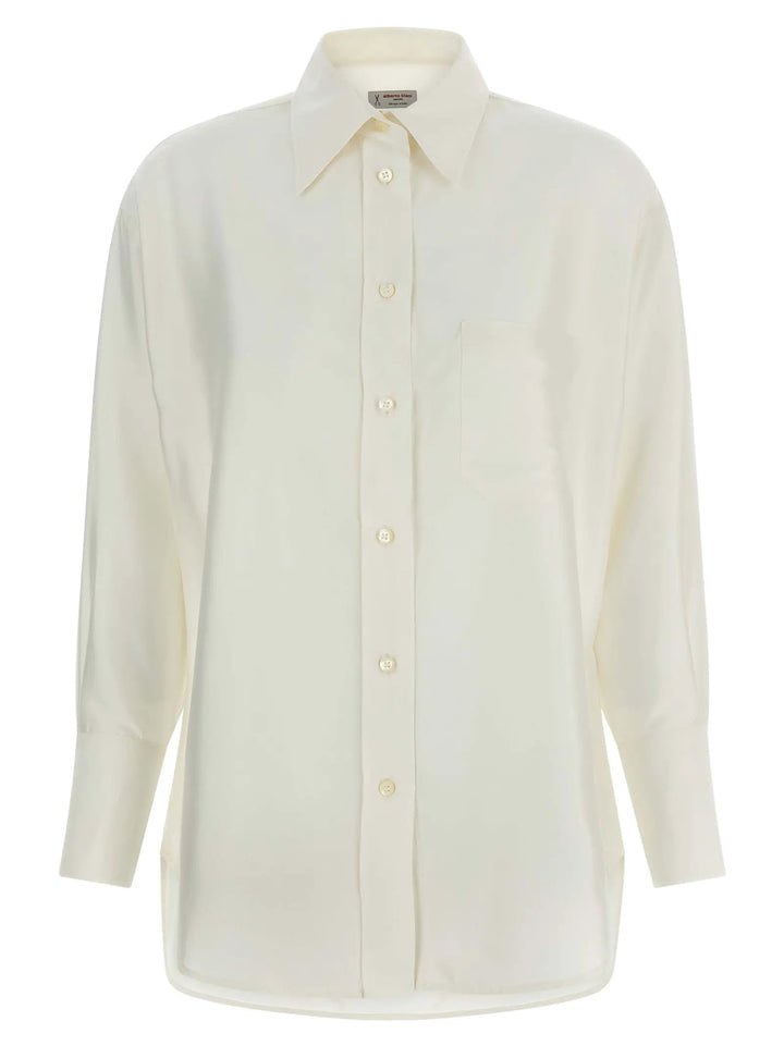 Alberto Biani White Silk Blouse
