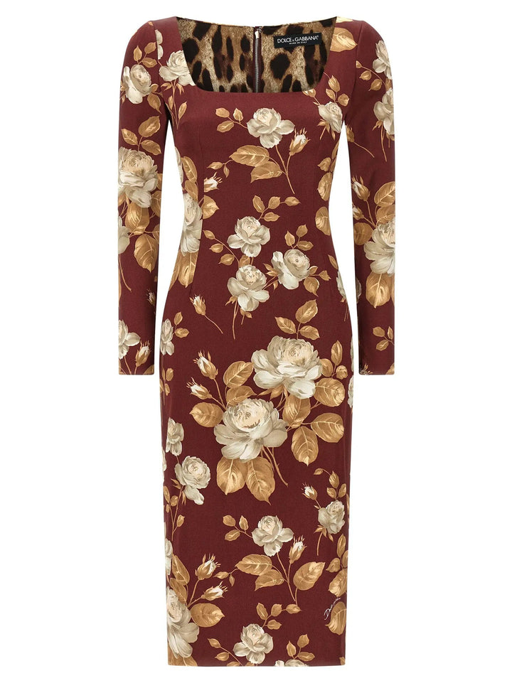 Dolce &amp; Gabbana Multicolor Elastane Midi Dress