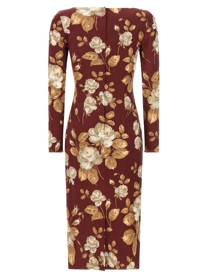 Dolce &amp; Gabbana Multicolor Elastane Midi Dress