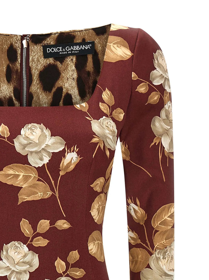 Dolce &amp; Gabbana Multicolor Elastane Midi Dress