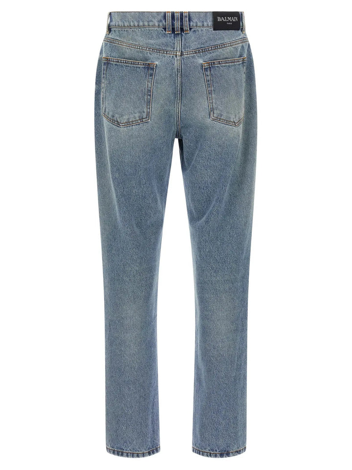 Balmain Blue Cotton Jeans Denim