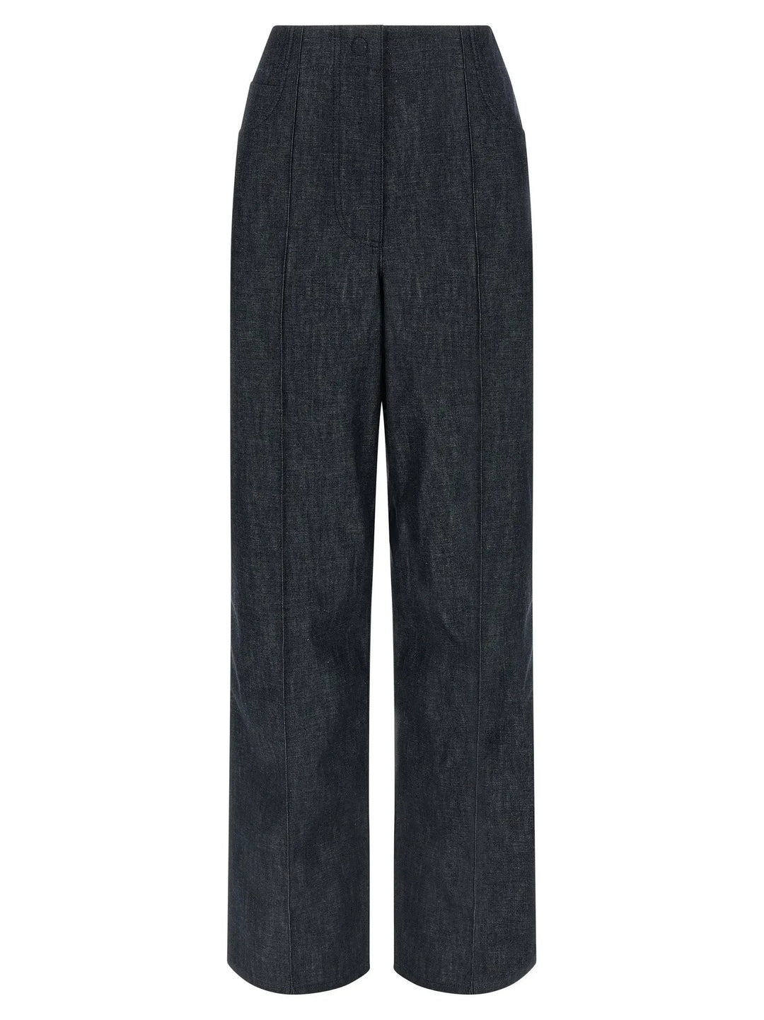 Fendi Blue Cotton High-Waisted Jean