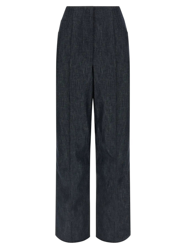 Fendi Blue Cotton High-Waisted Jean