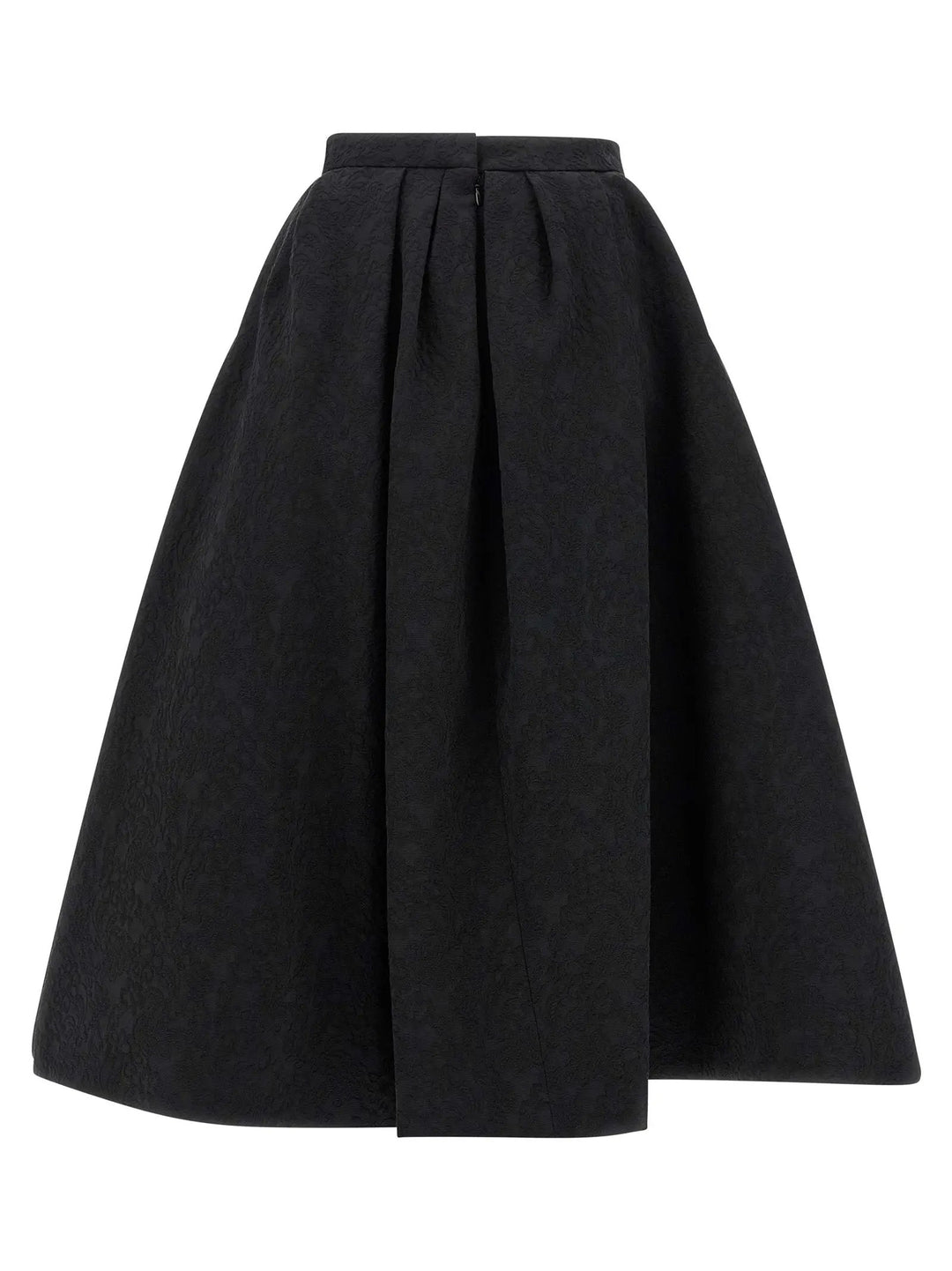 Carolina Herrera Black Cotton Midi Skirt