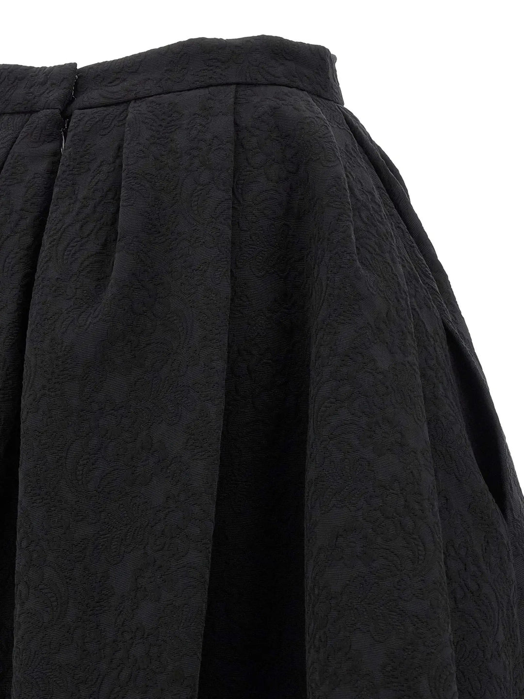 Carolina Herrera Black Cotton Midi Skirt