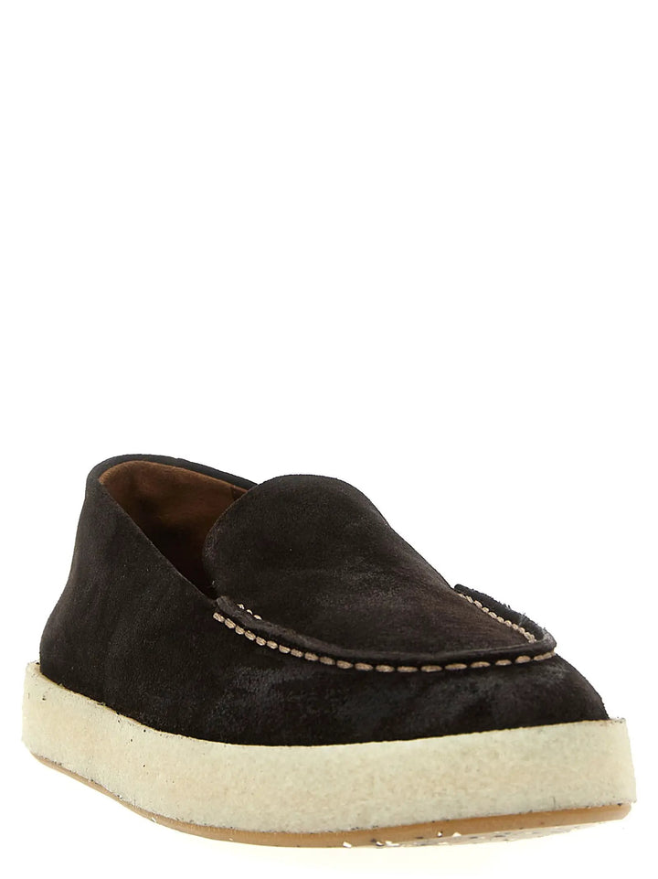 Marsell Brown Leather Slip-On Loafers