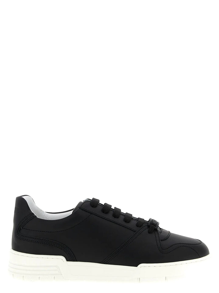 Moschino Black Leather Low Top Sneakers