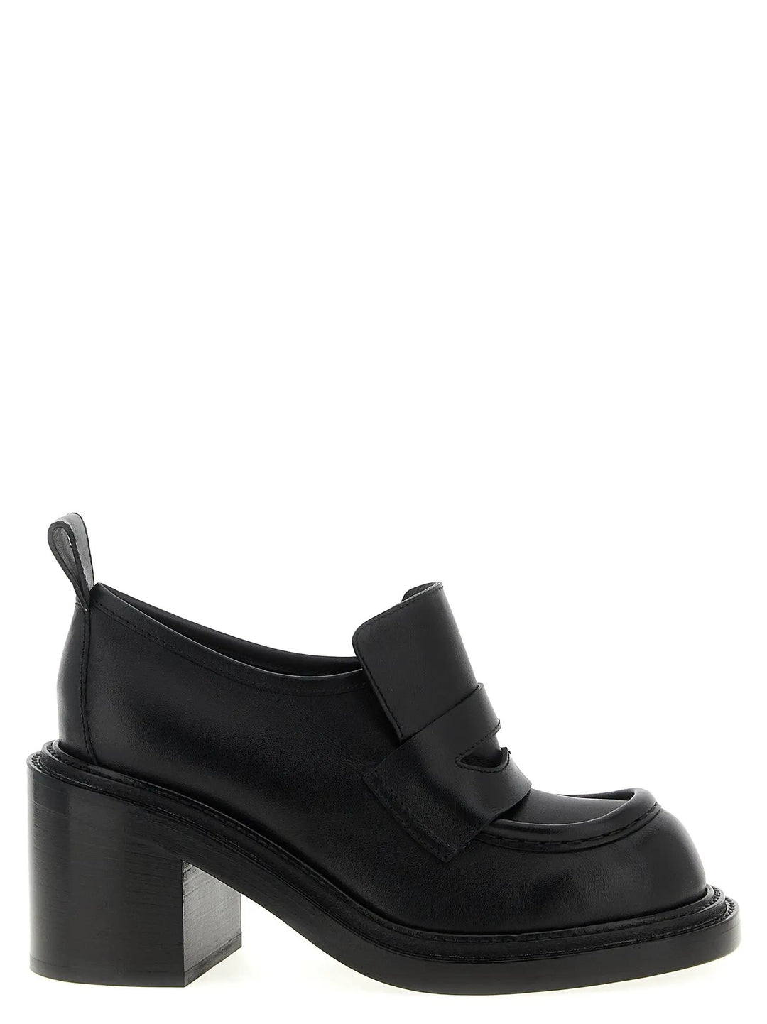 Moschino Black Leather Platform Loafers