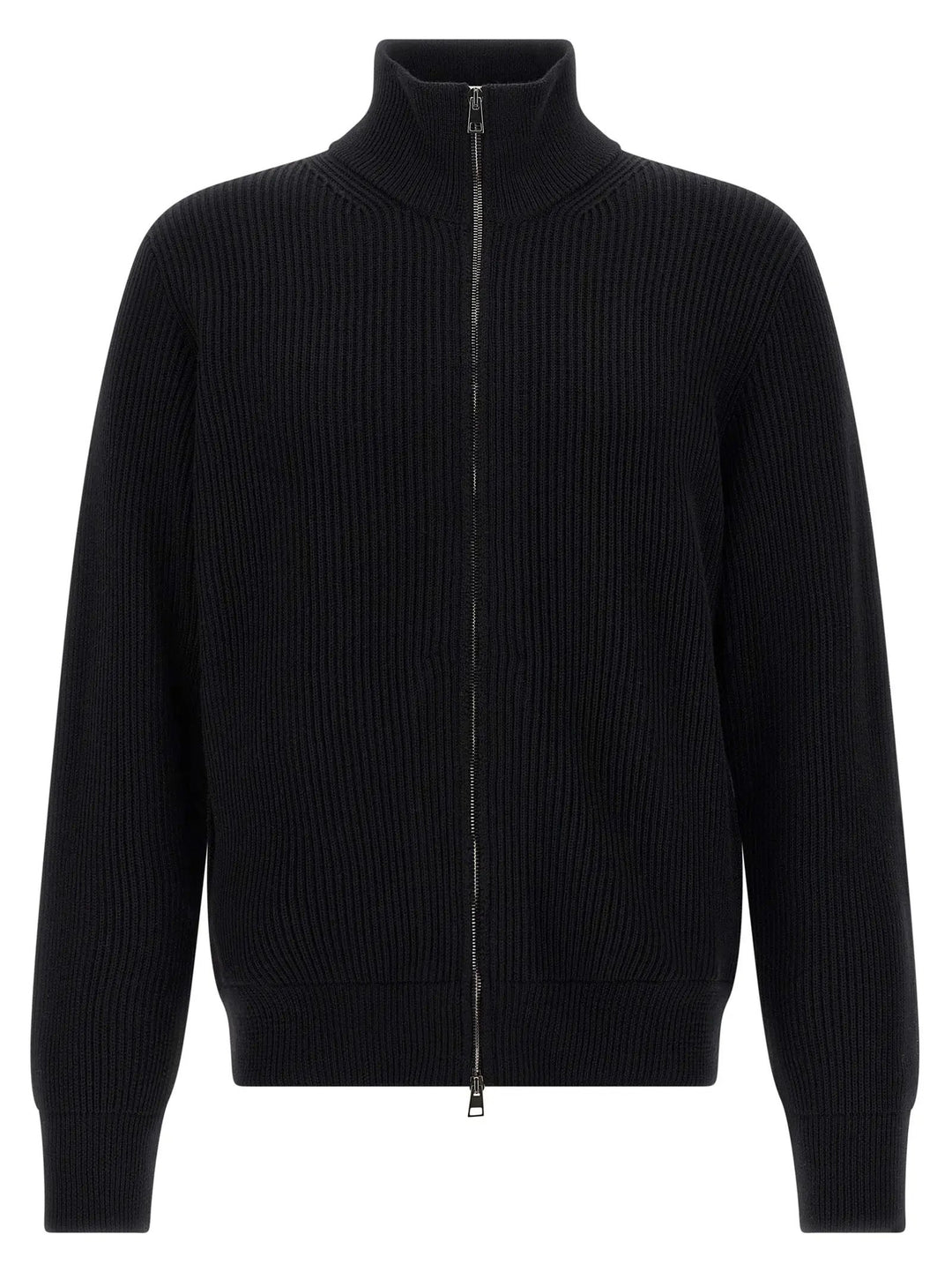Roberto Collina Black Merino Wool Cardigan