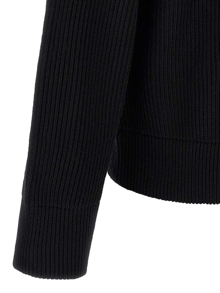 Roberto Collina Black Merino Wool Cardigan